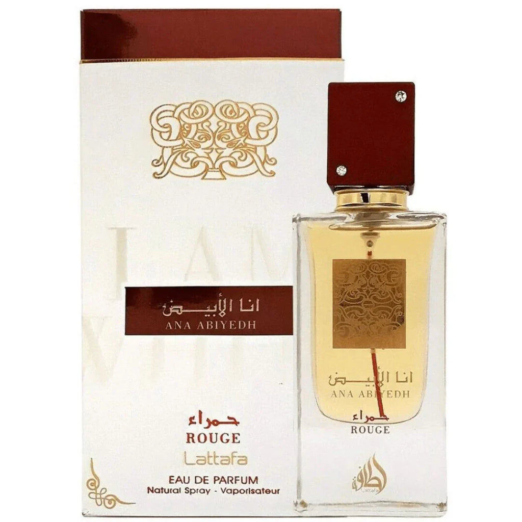 Lattafa Ana Abiyedh Rouge for Unisex Eau de Parfum Spray, 2.0 Ounce