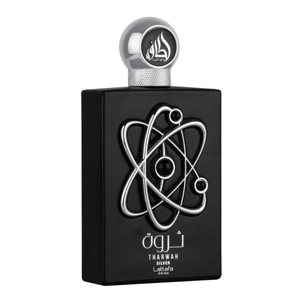 Lattafa Tharwah Silver for Unisex Eau de Parfum Spray, 3.4 Ounce