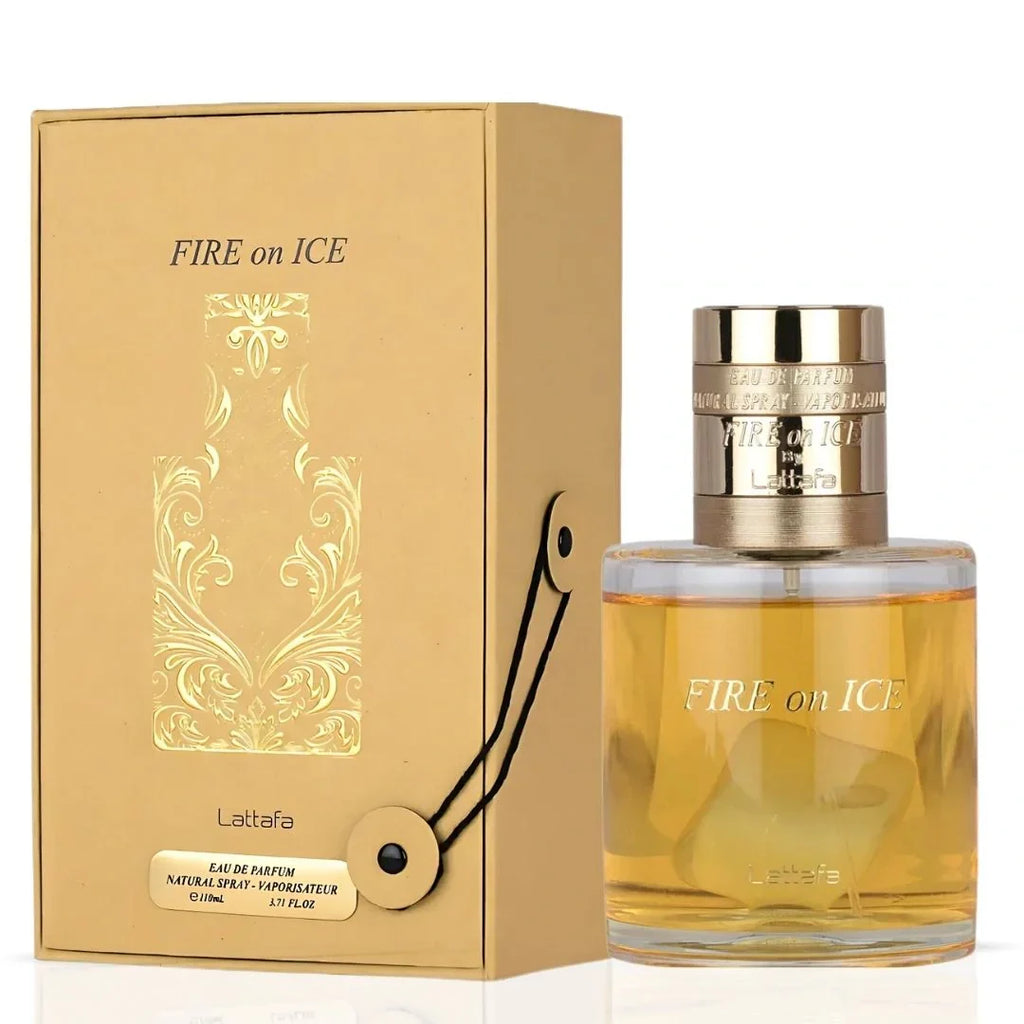 Lattafa Fire On Ice Eau de Parfum Spray for Unisex, 3.71 Ounce