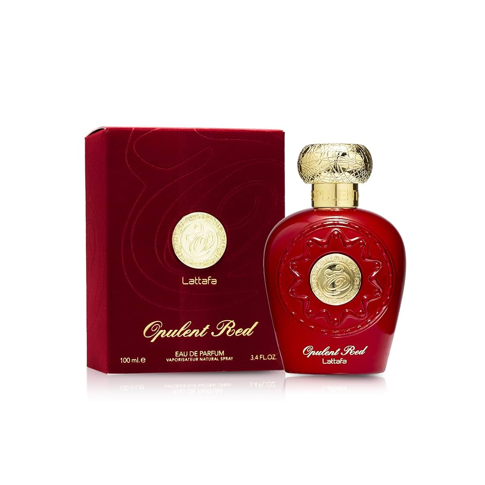 Lattafa Opulent Red for Unisex Eau de Parfum Spray, 3.4 Ounce