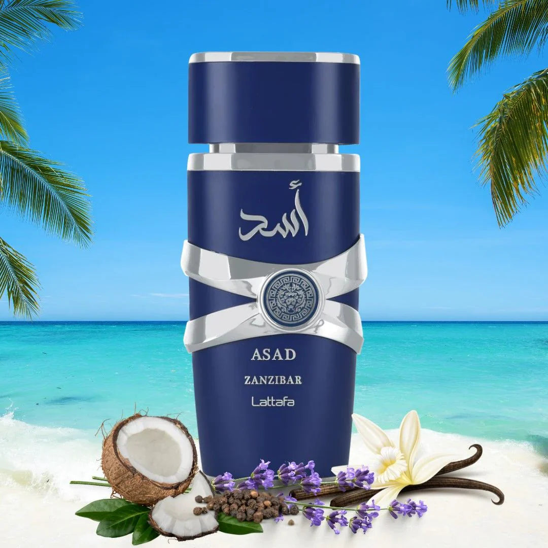 Lattafa Asad Zanzibar Eau de Parfum Spray for Men, 3.40 Ounce